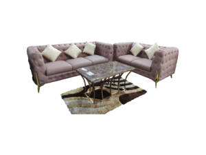 Modern 3+2 Artificial Leather Pink Sofa.3